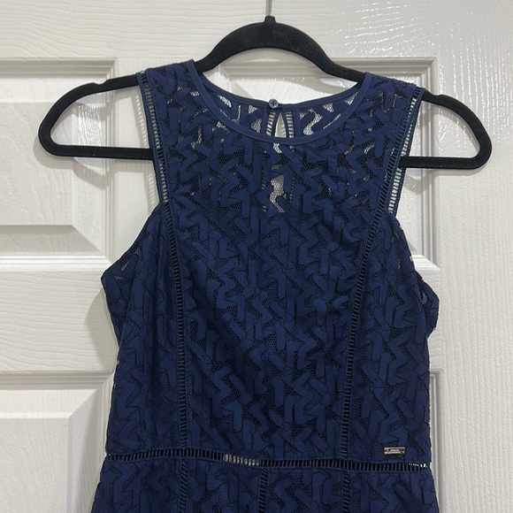 Armani Exchange navy blue lace midi dress sz 0 - Picture 2 of 7